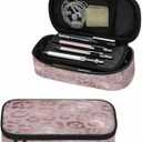 Rose Gold Leopard Pencil Case Organizer Leopard Skin Elegant Texture Beautiful Stationery Box Makeup Box School Supply for Boy Girl Men Women