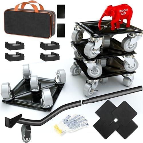 【Newly Upgrade】 Furniture Dolly - Furniture Movers with 5 Wheels, 360° Rotatable and Lockable, Heavy Duty Furniture Lift Mover Tool Set for Moving Heavy Furniture and Appliances,Maximum Load 3000LBS