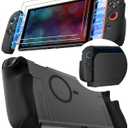 ivoler Dockable [Mag-Safe Fit] Grip Case for Nintendo Switch 2,5-in-1 Kit: Silky-Smooth Matte PC Hard Shell, Detachable 2 x Joycon Grips Cover, 2 x Screen Protector Scratch Shock Protection Full Set