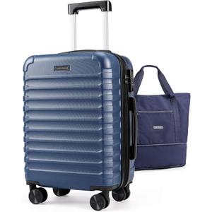 LIGHT FLIGHT Luggage Sets, Carry On Luggage 22x14x9 Airline Approved, Carry On Travel Bag Suitcases with Wheels, Expandable Hardside Lightweight Rolling with TSA Lock 2-Piece Set (DB/20),Royal Blue
