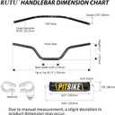 Handlebars 7/8 Inch for Motorcycle,RUTU Upgraded Universal Dirt Bike Handle Bar with Crossbar Pad Mid-Rise Mini Bike Pit Bike Handlebar for Motocross ATV Quad - Black