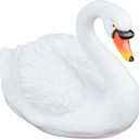 White Resin Swan Figurine, Floating Simulation Swan Statue for Garden Pond, Realistic Garden Animal Sculpture Ornament for Balconies and Terraces