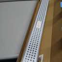 SaniteModar Linear Shower Drain, Shower Drain 36 inch with Removable Square Hole Panel, AISI Brushed 304 Stainless Steel Shower Floor Linear Drain with Adjustable Feet and Hair Strainer