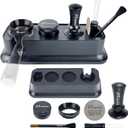 7 Pack Espresso Tamper Station&Coffee Distributor Tamper&Espresso WDT Stirrer&Coffee Tamping&Brush&Coffee Dosing Funnel&Espresso Puck Screen, Espresso Accessories for Bar Home Office (54 mm)