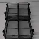 Barydat 4 Pcs Slatwall Basket Set Ventilated Metal Slatwall Basket Hanging Wire Bins Wall Mounted Accessories for Panel Garage Storage Display Organizing(Multi Size,Black)