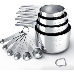 TILUCK Stainless Steel Measuring Cups & Spoons Set, Cups and Spoons,Kitchen Gadgets for Cooking & Baking (10)