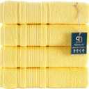 Qute Home 4-Piece Bath Towels Set, 100% Turkish Cotton Premium Quality Towels for Bathroom, Quick Dry Soft and Absorbent Turkish Towel, Set Includes 4 Bath Towels (Yellow)