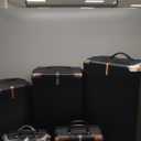 LARVENDER Luggage Sets for Women 5 Piece Hardside Expandable Suitcases with Wheels TSA Lock, Lightweight Travel Carry On Suitcase Set with Cosmetic Case, Black Brown