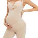 Women's Maternity Bodysuit Pregnancy Shapewear Bump Support Shorts Seamless Adjustable Straps Romper Jumpsuit, Large