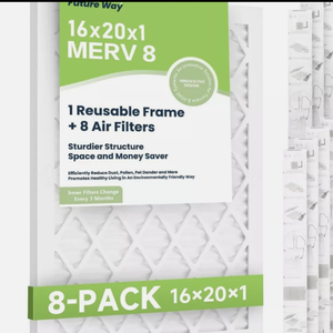 Air Filters 16x20x1” 8-pack With Reusable Frame Merv 8 Mpr 700 Filters