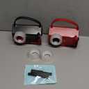 2 Pack Wrapping Paper Cutter & Tape Dispenser Dual Use, Gift Wrap Cutter Tool for Rolls Paper with 4 Tapes & 2 Replace Blades Kit for Christmas Birthday, Easy Cut for Present Wrapping