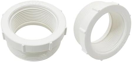 Fitvell 2" Male x 1-1/2" Female Threaded Reducer Bushing for PVC Pipe Fitting (Pack of 2)