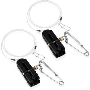 2 Pcs Fishing Downrigger Line Release Clips with Leader Snap Weight Release Clips for Anglers Trolling Casting Boat Offshore Fishing Planer Board