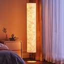 58 inch Simple Soft Light Floor Lamp Design Morden 3 Color Lighting Remote Control LED lamp with Tyvek Fabric Shade,Brightness Adjustable for Living Room Bedroom Game Room