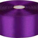 2 x 1-1/2 inch Purple Satin Ribbon 50 Yards Solid Fabric Ribbons Roll for Wedding Invitations, Bridal Bouquets, Sewing, Party Decorations, Gift Wrapping and More