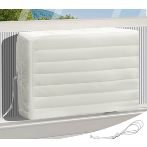 Air Conditioner Covers for Inside, Insulated Airconditionercover for Winter, Window AC Cover with Drawstring Double Insulation, Wall airconditioner Winter cover, White, M 21" x 15" x 3.5"
