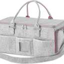 HBlife Baby Diaper Caddy Organizer, Nursery Storage Bin, 16" x 10" x 7" Large Portable Basket Shower Gift Newborn Essentials Baby Registry Must Haves Items-Pink