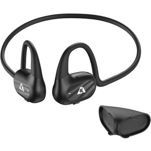 YMOO Open Ear Wireless Bluetooth 5.2 Headphones for Running, IPX4 Water/Sweatproof Sport HiFi Earbud,10H Playtime,Low Latency,Air Conduction Earphones with Dual-mic Call Noise Reduction for Workout (Black)