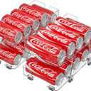 2 Pack Adjustable Soda Can Organizer,Expandable 2 Tier Gravity Beverage Drink Dispenser for Mini Fridge,Rolling Pop Can Storage for Refrigerator,Mini and Tall Skinny Can Holder for Pantry (Clear)