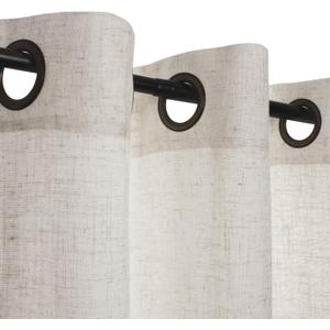 Palma Natural Linen Blended Sheer Curtains 84 Inches Long Bronze Grommet for Bedroom (Natural, 52" W x 84" L, 2 Panels)