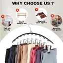 2 x Hendiy Legging Organizer for Closet, Rotatable Pants Hangers 3 Pack w/10 Clips Holds 30 Leggings, Leggings/Shorts/Jeans/Skirts/Pants Hangers w/Rubber Coated, Space Saving Hanging Closet Organizer (Black)