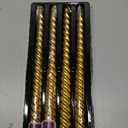 Taper Candles,10 inch-Set of 4 Metal StyleTapered Candles, Long Candle,Tall Candlesticks, Long Candle Sticks,Spiral Taper Candle,Home Dinner, Party, Wedding, Halloween (4, Golden, 10 inch)
