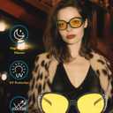 SODQW Night Vision Glasses for Women,Polarized Yellow Anti Glare Glasses with Diamond Accents for Night Driving (A03- Black/Yellow)