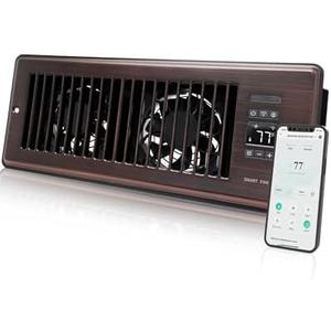 Super Quiet Register Booster Fan for 4" x 12" Register Holes, Smart Register Vent with Dual Intelligent Thermostat and WIFI App Control, Heating Cooling AC Vent Fan (ORB)