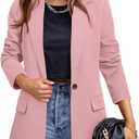 CRAZY GRID Womens Casual Blazer Jacket Long Sleeve Open Front Work Office Blazer Lapel Button Jacket, XX-Large