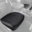 car seat cover, ventilated leather front seat protective cover, Universal driver and passenger single base cushion, fits car seat, breathable, scratch-resistant, durable for 90% of vehicle models 1P