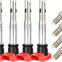 OCPTY 4 Ignition Coils with 4 Iridium Spark Plugs Uf529, 06E905115E, 06E905115F 2005-2013 for Audi A3 2.0L/L4, 2013-2016 for Audi A4 All road 2.0L/L4