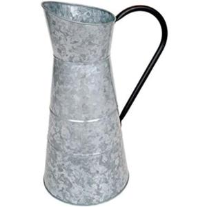 Deco 79 Metal Galvanized Watering Jug, 10 by 16-Inch,Gray