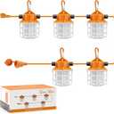 NS 50FT Construction String Lights LED Industrial Grade Super Bright 5000K IP65 Linkable for Construction Sites, Temporary Work, Renovation, Jobsite, All Outdoor Lighting, with 5 Bulbs and Hook