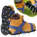 Lawn Aerator Shoes for Grass - Black-Blue, One Size