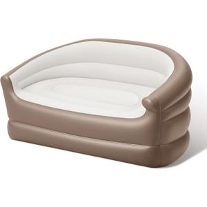 Twin Size Air Mattress Inflatable SofaDouble Inflatable Chair for Adults-Flodable Blow Up Couch Lounger-Portable Air Sofa for Indoor Living/Tent Camping/Outdoor ActivitieDark Brown