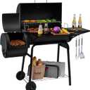 Royal Gourmet CC1830S BBQ Charcoal Grill and Offset Smoker | 823 Square Inch cooking surface, Outdoor for Camping | Black