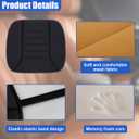Car Seat Cushion Pad, Memory Foam Automotive Butt Cushion with Non-Slip Silicone Bottom, Breathable Driver Seat Protector for Vehicle, Home and Office Chairs (Black), 18.18 x 20.08 inch