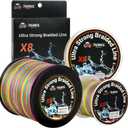 RUNCL 8 Strands Braided Fishing Line - High Visibility Colored Braid Line, Super Strong, Abrasion Resistant, No Stretch, 328yds/546yds/1093yds, 12lb to 100lb for Saltwater or Freshwater Fishing