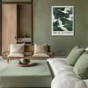 Framed Red Crowned Crane Japanese Rustic Nature Animal Wall Art Decor Canvas Mural Print Picture Simple Green Bird Picture Modern Zen Poster Gallery Bedroom Living Room Office 12x16 Inch Ready to Hang