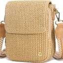 Haytijoe Faux Straw Crossbody Bags for Women Small Summer Purse RFID Woven Phone Bag Travel Beach Hawaiian Essentials Gifts
