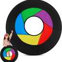 36" Giant Flying Disc Folds to 12" Soft Foldable Flying Ring Throwing Safe Lightweight Fabric Disc with Storage Bag for Summer Kids Adults Family Outdoor Fun School Activities
