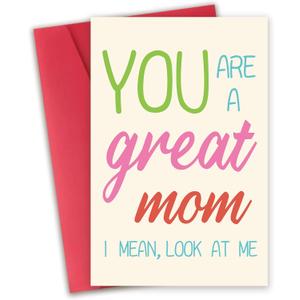 4 x Funny Mothers Day Card, Mothers Day Gift for Mother from Daughter Son