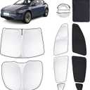 8pcs Car Window Shades for Tesla Model Y 2020-2024 Accessories,Windshield Side Rear Full Sunshade,Sun Visor UV Blocking, Privacy Protection and Blackout for Camping Outdoor (28"L x 18"W)