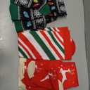 Suhine 4 Pairs Plus Size Christmas Compression Sock 3 XL Xmas Knee Long Calf Sock Stocking Gift for Women Nurses Men