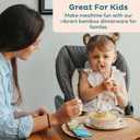 4 x Nook Theory 4 Pack Reusable Bamboo Plates - Non-Toxic Toddler and Kids Plate, Dishwasher Safe, Not Microwavable Dinnerware (Pop 10")