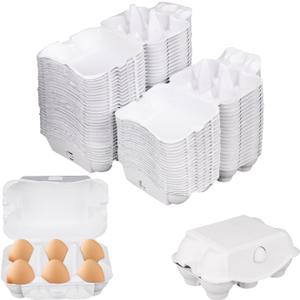 50 Pack Egg Baskets, Half Dozen Egg Cartons, Paper Egg Cartons, Egg Holder Hold 6 Eggs each for Safe Storage, Transport & Display - Ideal for Farm Fresh Eggs, Crafts, White