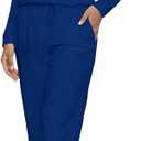 HBQ Women 2 Piece Sets Crewneck Top Wide Leg Pants Sweatsuits With Pockets (Blue, M)