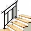 Hand Rails for Outdoor StepsStair Handrail & Indoor Stair Railing KitRailings for Outdoor Steps for Fence & Outdoor Steps (2, Black-with Balusters, 4 Step)