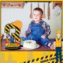 MiniInflat Construction 3rd Birthday Number Sign Centerpiece Truck 3rd Sign Construction Birthday Party Supplies Wooden Excavator Hat 3 Years Old Number for Boys Anniversary