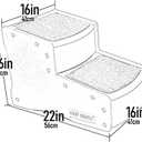 Pet Gear Easy Step II Pet Stairs, 2 Step for Cats/Dogs up to 150 Pounds, Portable, Removable Washable Carpet Tread, No Tools Required, Sea Salt